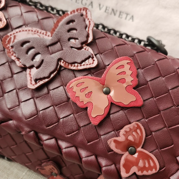 Bottega Veneta Limited Edition Butterfly Olimpia Crossbody Intrecciato Burgundy - Picture 4 of 15